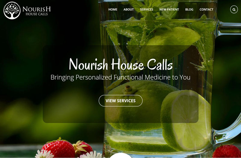 Nourish healthcare web design